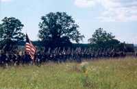 Marching with bayonets fixed