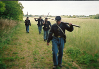 Marching from camp