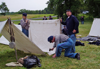 Setting up camp