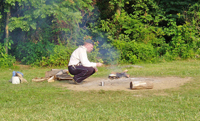 The Colonel cooks his dinner