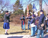 Saluting a bagpiper