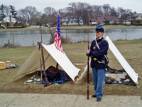 dutifully guarding our meager camp