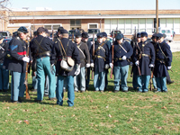 lining up in the school yard