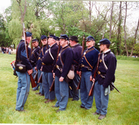 The 67th and 119th line up for the drill