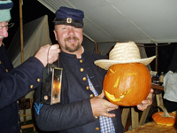 the traditional carving of the pumpkin