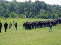 Marching back into camp