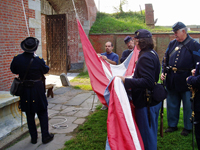 hoisted the garrison flag