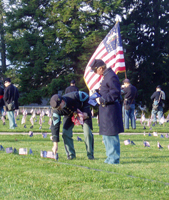On each grave