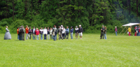 Outside on the green