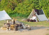 Colonel Washburn keeps his eye on the camp