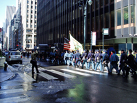 Marching along 47th Street