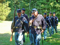 Marching back to camp