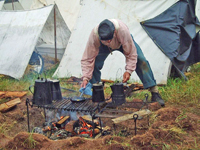 The Corporal making breakfast