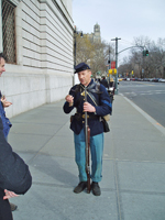 demonstrating loading of the musket