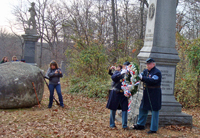 laying the wreath