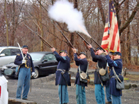 Firing over the crowd's heads