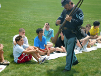 showing off his Enfield musket