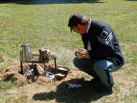 The Sarge checking on the coffee