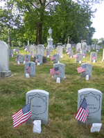 An illumination was placed at each soldier's grave