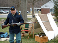 a bayonet tipped musket