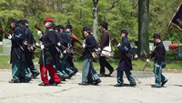 Pvt Peter Forgione carrying the Guidon