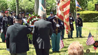 A wreath is placed