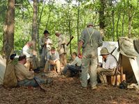 Eveningtime in the camp of the 9th Texas