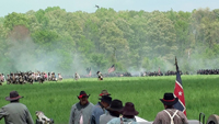 Confederates begin the retreat to the left