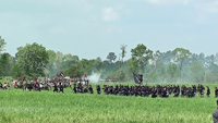 Union regiments charge at the enemy