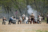 Advancing through the woods