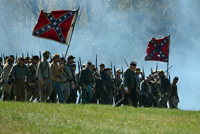 The Confederates moving forward