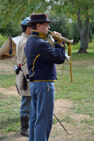 Playing the bugle