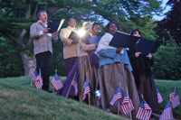 Music fills the cemetery