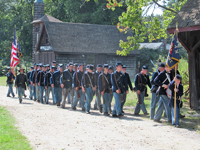 Lining up for the flag ceremony