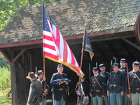 The Lieutenant holding the Colors