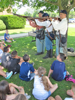 Demonstrating the weapons