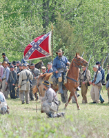 A mounted Rebel officer