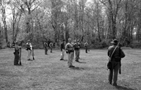 Confederates practicing skirmish drill