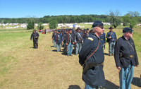 Union Infantry marching in column