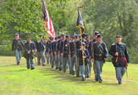 Marching out