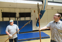 Scott McKendrick holding the other Guidon