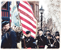 Marching in the parade