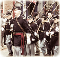 Marching in the parade