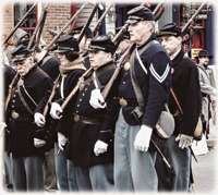 Marching in the parade