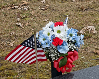 flowers and a small flag