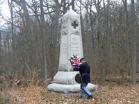 presenting the wreath