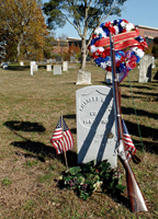 Dedicating the new headstone