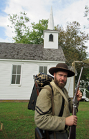 Jacob Fish of the 30th VA visiting camp