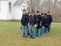 Marching in place in two ranks