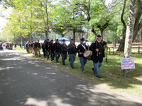 marching off for an opening ceremony